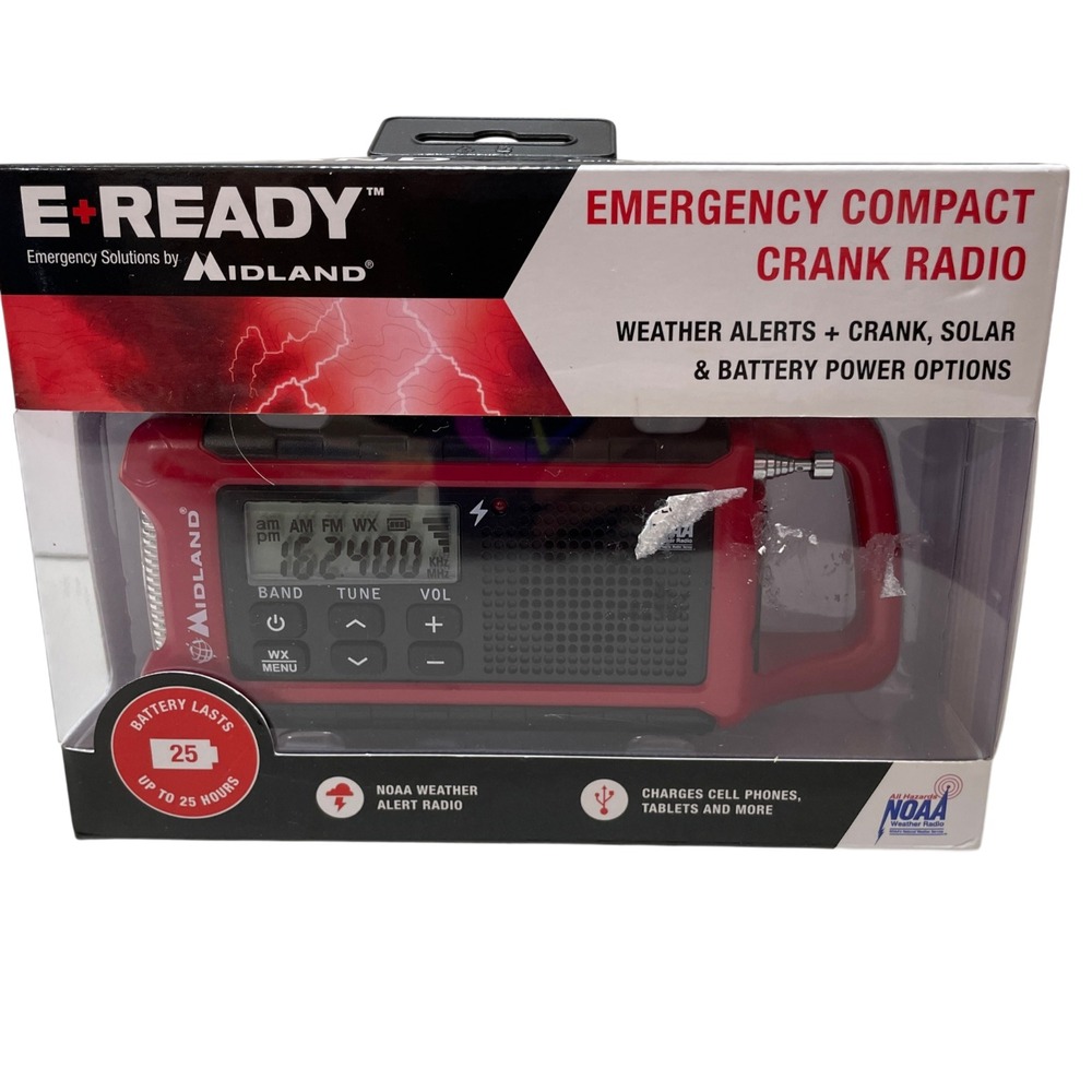 E Ready NEW in Box Midland ER-210 Emergency Compact Crank Radio